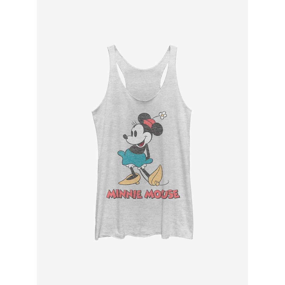 Disney Minnie Mouse Graphic Racerback Tank Top Heather Gray Womens Medium